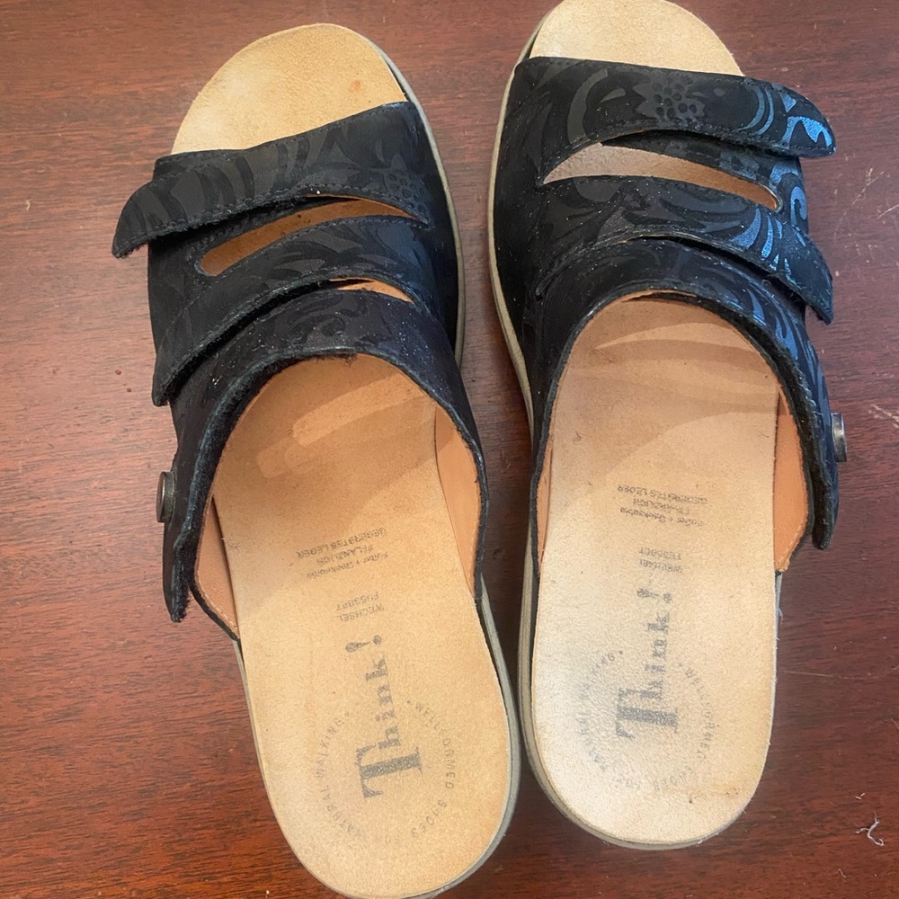 Black Think! Sandals - Size 6 (36)